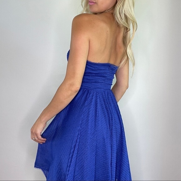 House Of Harlow x Revolve Blue Strapless Lace Up Dress Size Medium - Picture 5 of 14